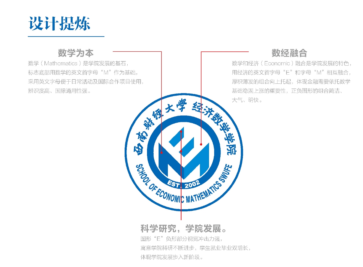 西南财经大学经济数学学院标志logo设计