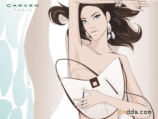 韩国Carven品牌包商业插画
