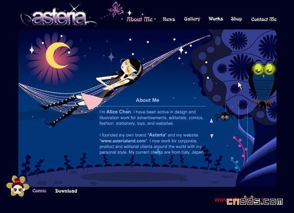 asterialand.com插画风格网页设计
