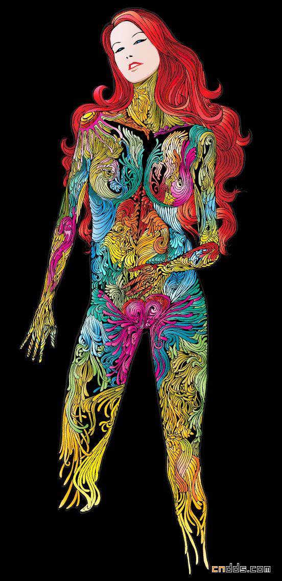 Fonseca惊人的人体彩绘插画