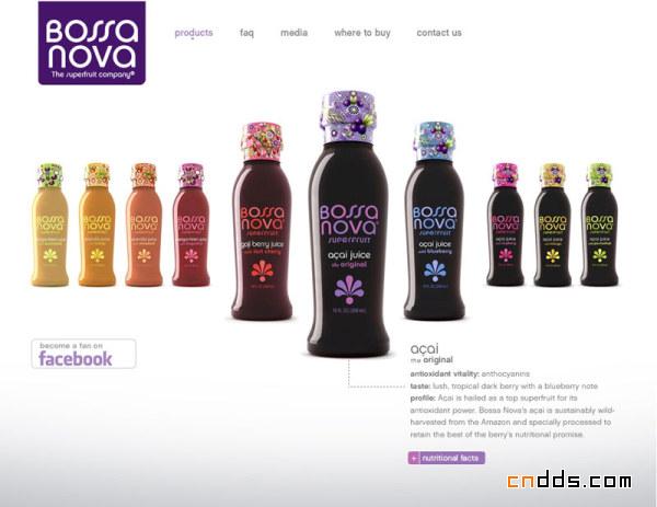 美国Bossa Nova果汁饮料品牌网站