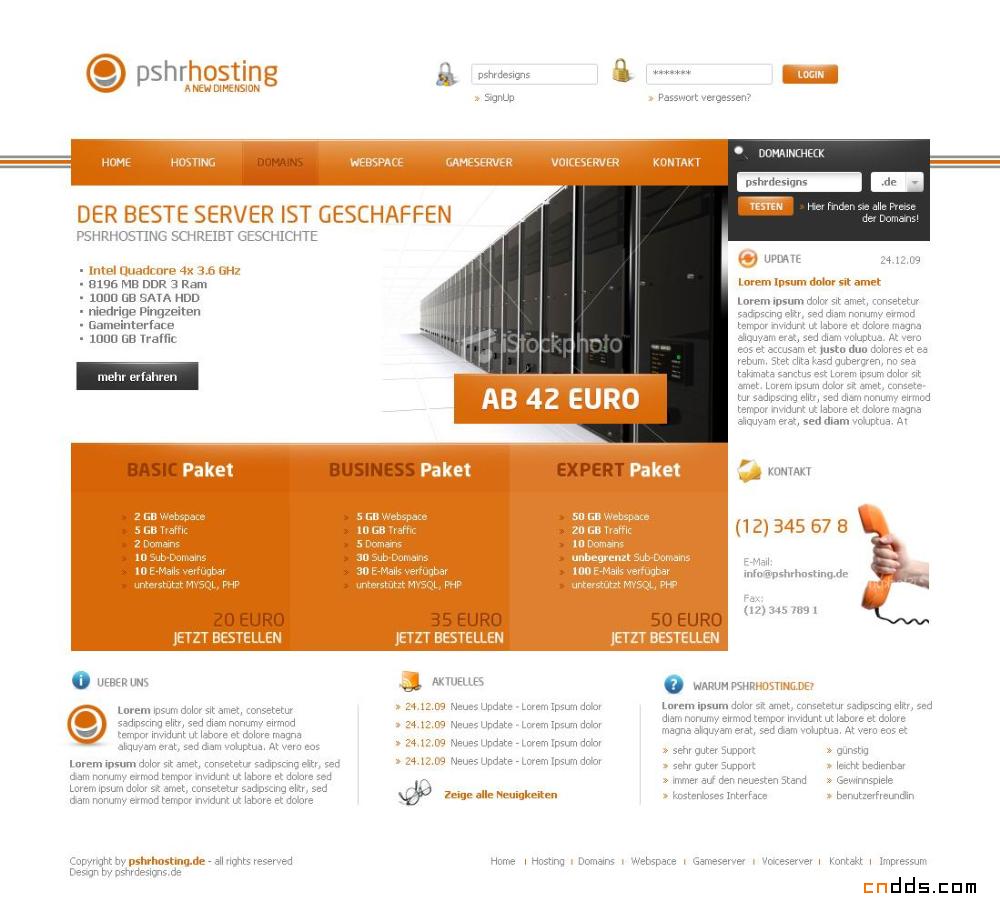 德国pSHR质感网页界面设计