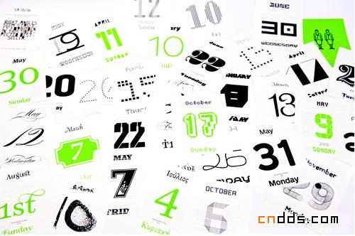 令人耳目一新 2010创意字体日历