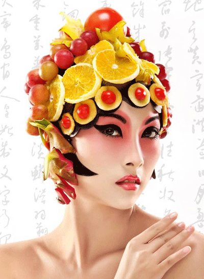 水果打造出的京剧人物