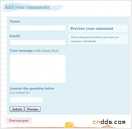 国外网页评论表单设计欣赏