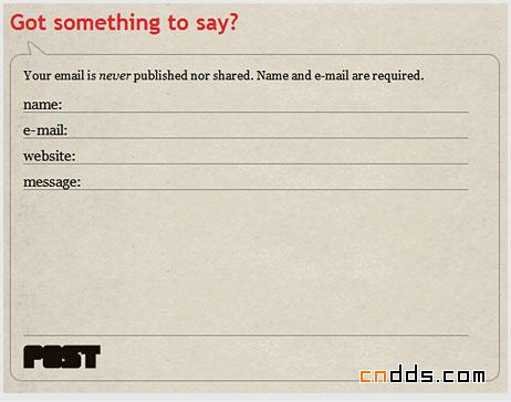 國外網(wǎng)頁評論表單設(shè)計欣賞
