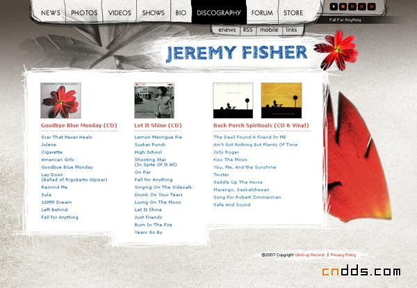 歌手jeremy fisher個人網站欣賞