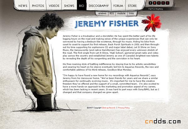 歌手jeremy fisher個人網站欣賞