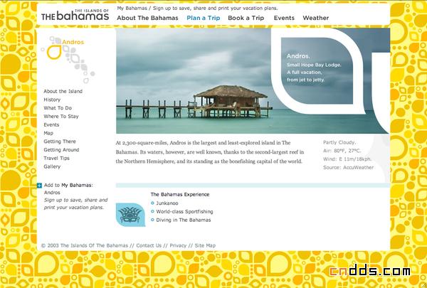 巴哈馬(Bahamas)旅游WEB界面設計