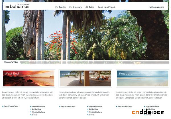巴哈馬(Bahamas)旅游WEB界面設(shè)計(jì)