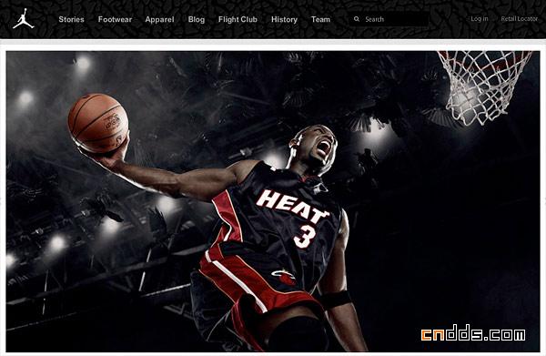 耐克旗下体育运动品牌乔丹的产品宣传网站