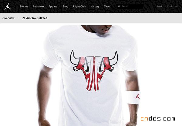 耐克旗下体育运动品牌“乔丹”的产品宣传网站
