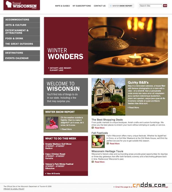 Wisconsin旅游網站欣賞
