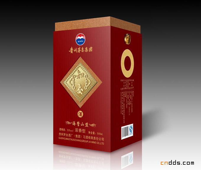 贵州茅台白酒包装、法国干红红酒包装盒设计