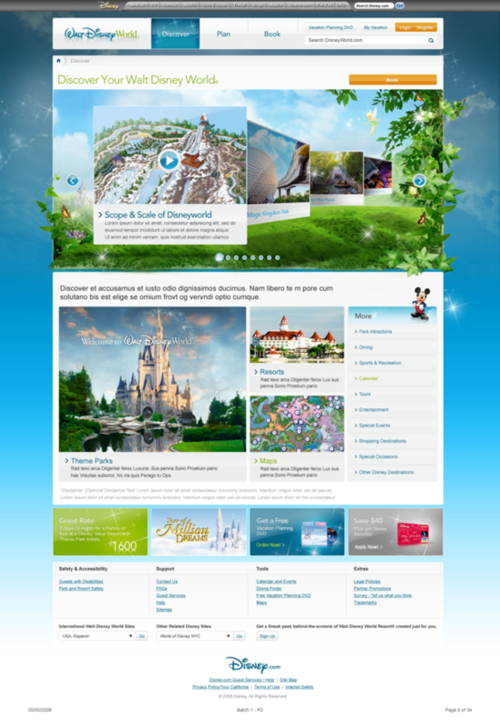 迪斯尼乐园(Disney world)网站设计欣赏