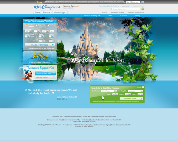 迪斯尼乐园(Disney world)网站设计欣赏