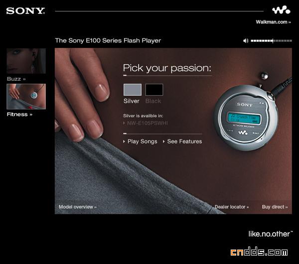 Sony  Walkman WEB界面設計欣賞