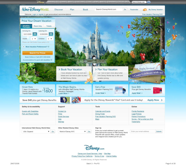 迪斯尼乐园(Disney world)网站设计欣赏