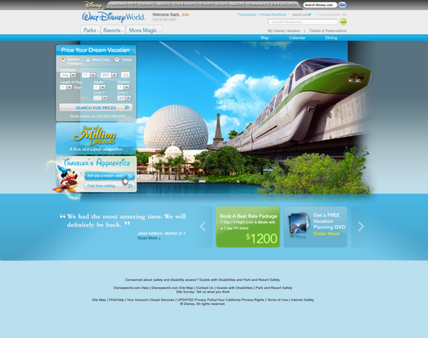 迪斯尼乐园(Disney world)网站设计欣赏