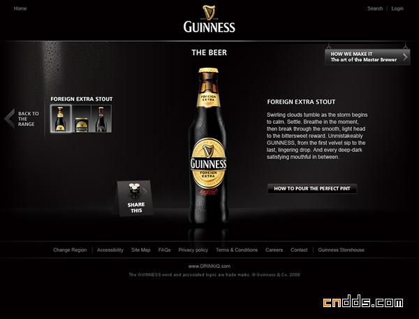 guinness啤酒网站界面设计欣赏