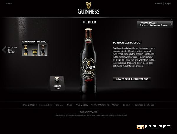 guinness啤酒網(wǎng)站界面設(shè)計欣賞