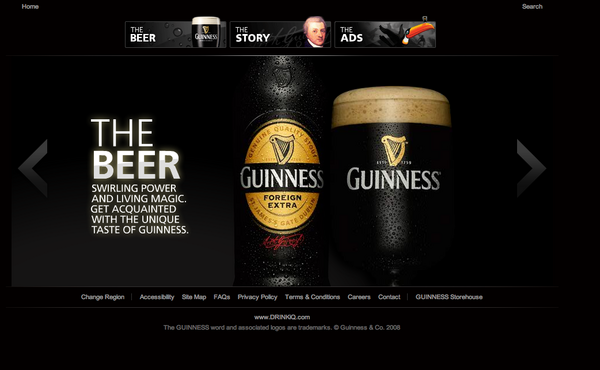 guinness啤酒网站界面设计欣赏