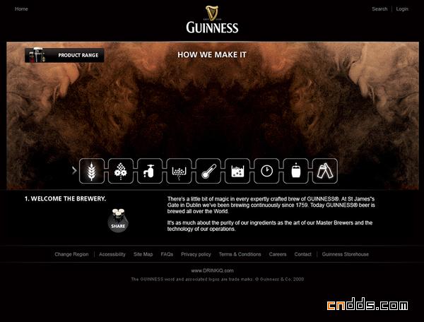 guinness啤酒網(wǎng)站界面設(shè)計欣賞