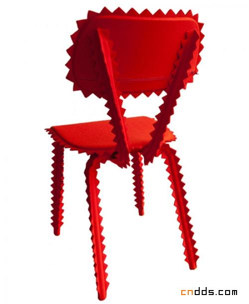 创意鲜红的椅子