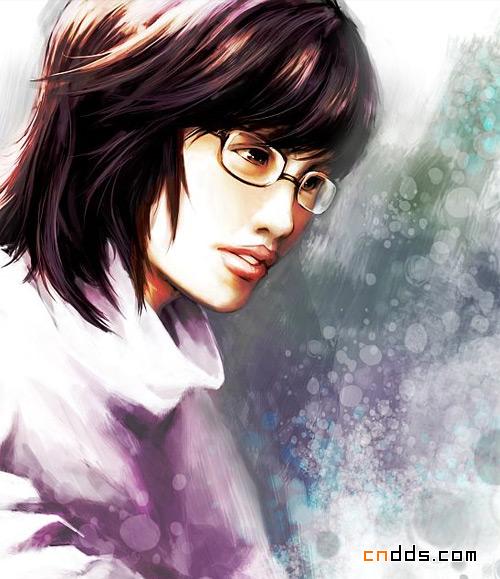漂亮的女插畫(huà)師自畫(huà)像