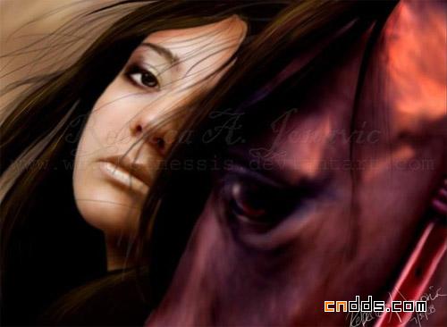 漂亮的女插畫師自畫像