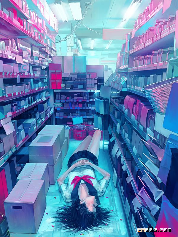惊叹，精致的日本Zain7明快的色彩插画