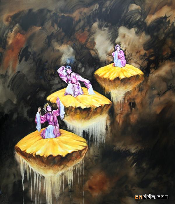 黃月京劇類油畫欣賞