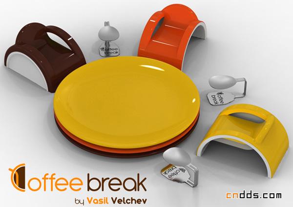 咖啡杯勺桌椅设计