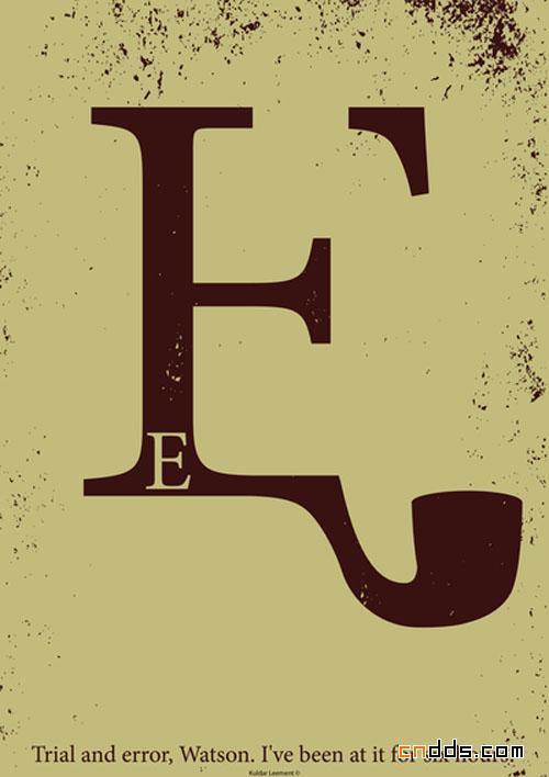 字母A-Z的艺术插图海报设计