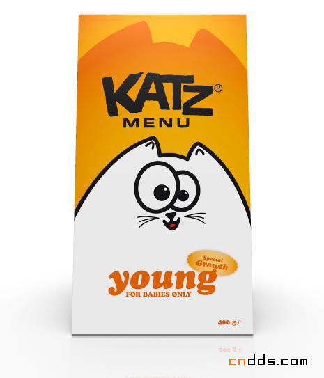 Q版颜色鲜亮的Katz牛奶包装