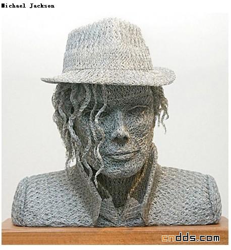 艺术家铁线网3D名人肖像雕塑
