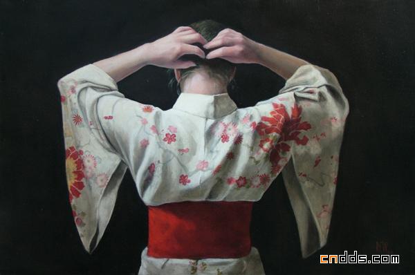 绘画作品：日本传统服装 和服