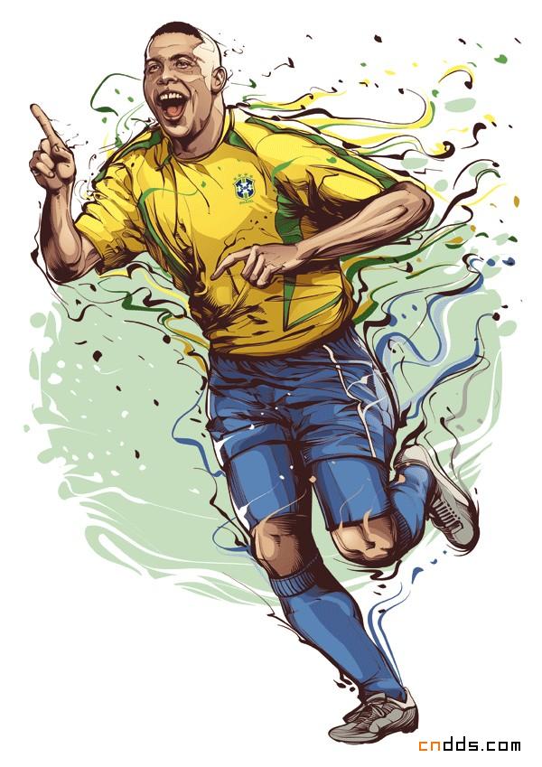 巴西著名体育人物肖像插画作品