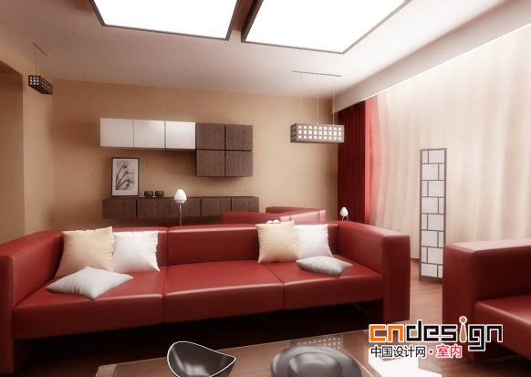 红白配：极富吸引力的起居室设计