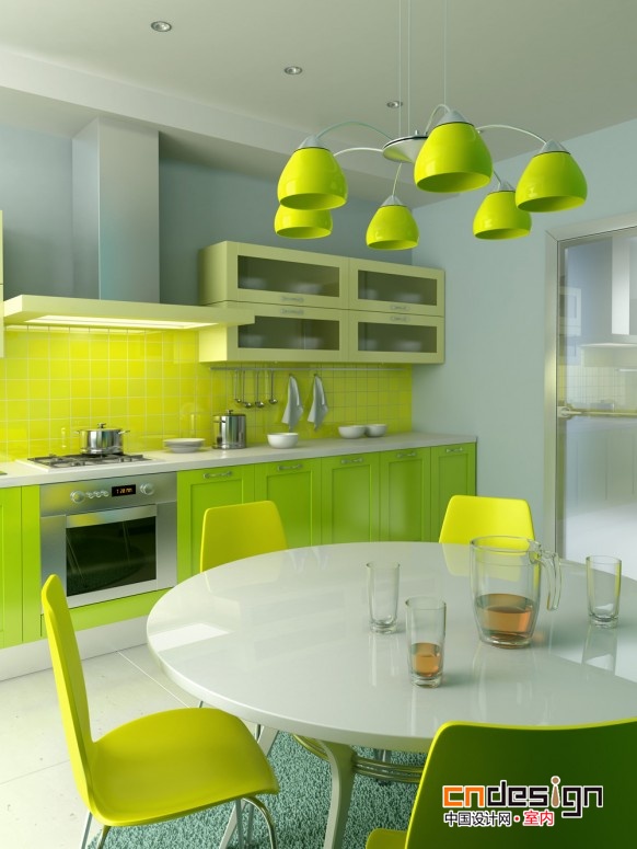 绿色系厨房设计欣赏