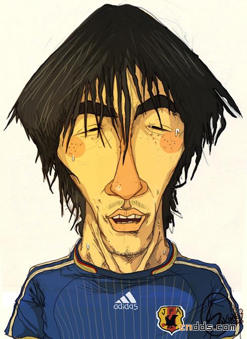 韩国插画师sakiroo：足球运动员人像漫画