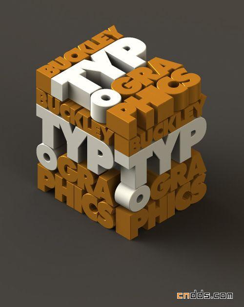 触摸立体—30+创意3D字体设计