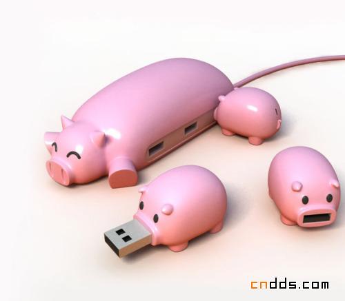 母猪喂奶”外接多接口USB盒