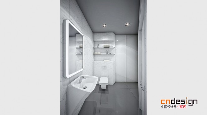时尚简洁卫浴间设计效果图