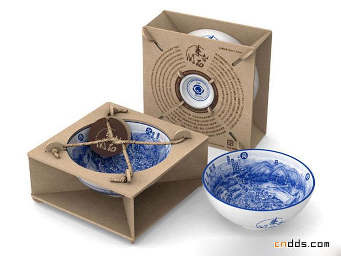 旅游景观青花瓷碗包装形象设计