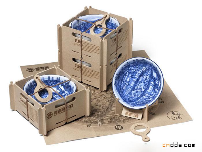 旅游景观青花瓷碗包装形象设计