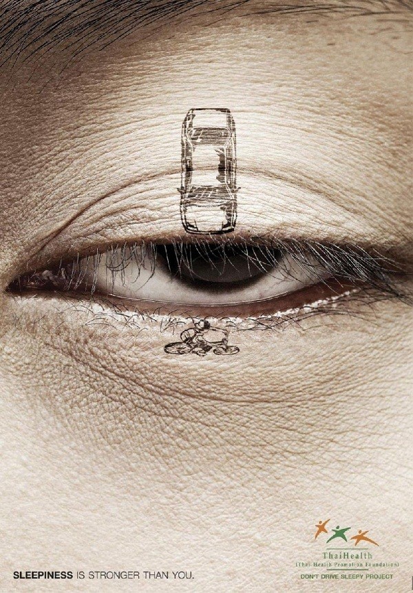 创意提醒广大司机莫要疲劳驾驶广告.
