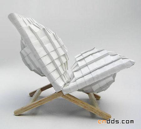 折纸创意新构思—如坐针毡的折纸椅