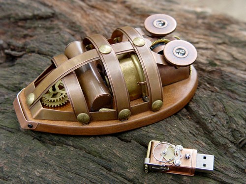 让人震惊的创意无线朋克蒸汽鼠标设计