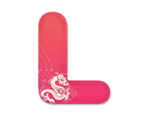 .龙年浓郁中国风的字母设计